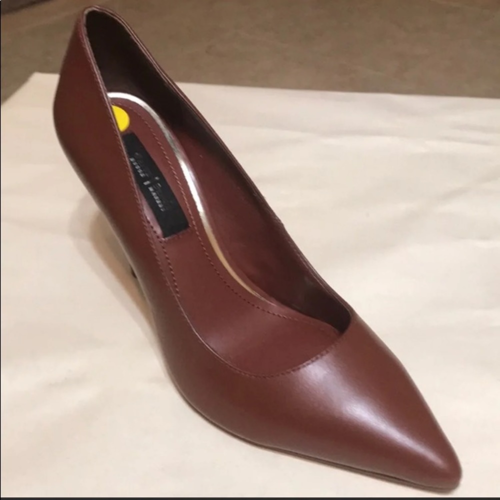 WHBM Olivia Rich MAHOGANY leather Pumps